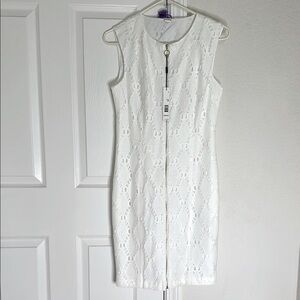 Elegant White Lace Dress Tahari